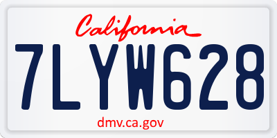 CA license plate 7LYW628