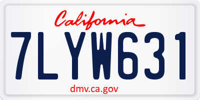 CA license plate 7LYW631