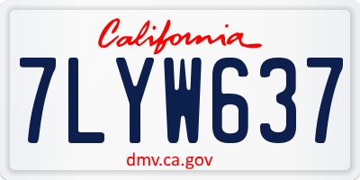 CA license plate 7LYW637