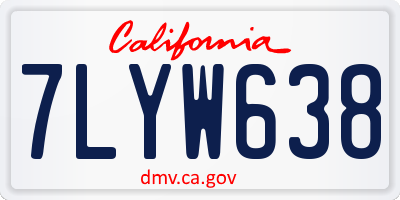 CA license plate 7LYW638