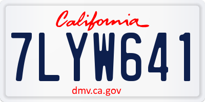 CA license plate 7LYW641