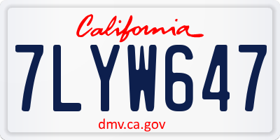 CA license plate 7LYW647