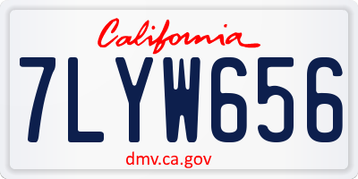 CA license plate 7LYW656