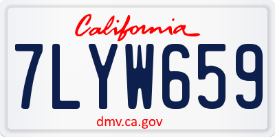 CA license plate 7LYW659