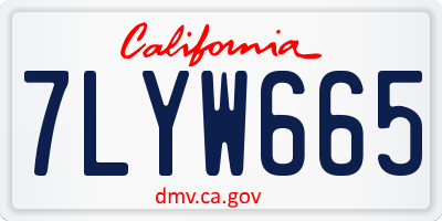 CA license plate 7LYW665