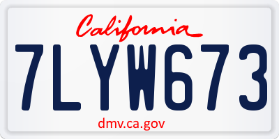CA license plate 7LYW673