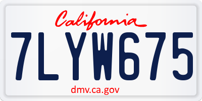 CA license plate 7LYW675