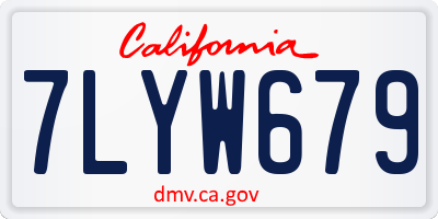 CA license plate 7LYW679
