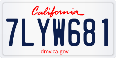CA license plate 7LYW681