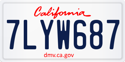 CA license plate 7LYW687