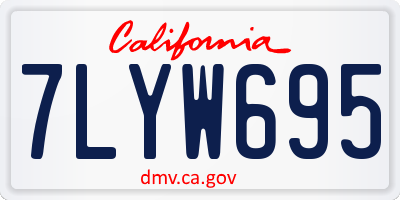 CA license plate 7LYW695