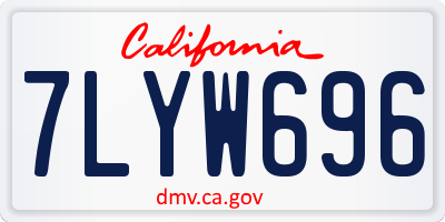 CA license plate 7LYW696