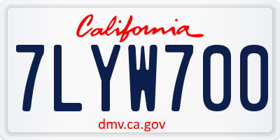 CA license plate 7LYW700