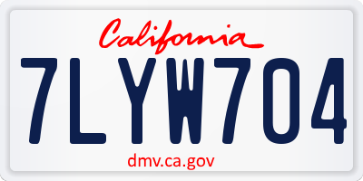 CA license plate 7LYW704