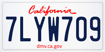 CA license plate 7LYW709