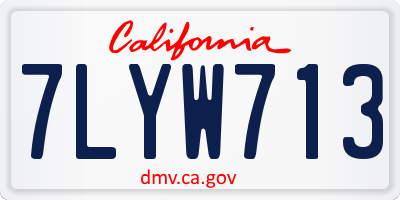 CA license plate 7LYW713