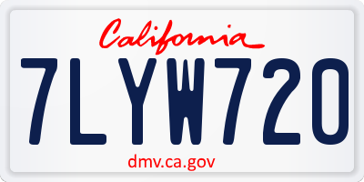CA license plate 7LYW720