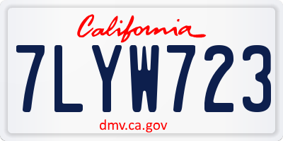 CA license plate 7LYW723