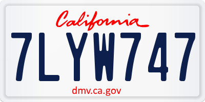 CA license plate 7LYW747