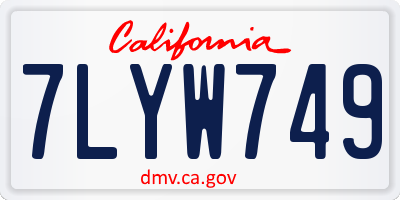 CA license plate 7LYW749