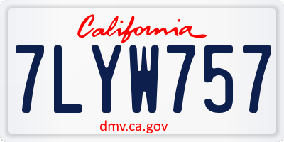 CA license plate 7LYW757