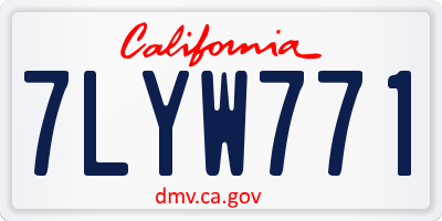 CA license plate 7LYW771