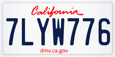 CA license plate 7LYW776