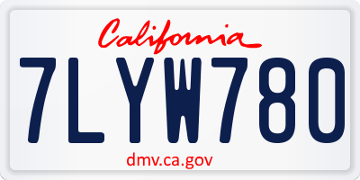 CA license plate 7LYW780