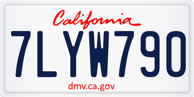 CA license plate 7LYW790
