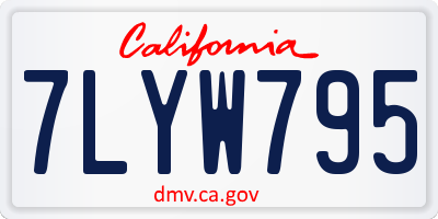 CA license plate 7LYW795