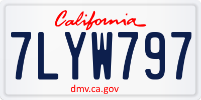 CA license plate 7LYW797