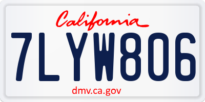 CA license plate 7LYW806
