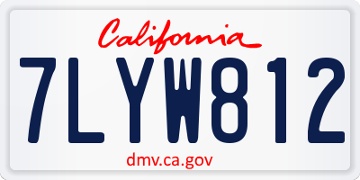 CA license plate 7LYW812