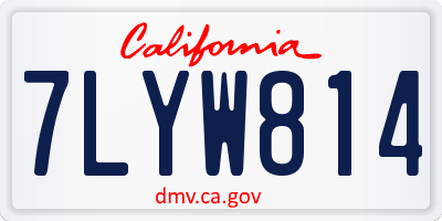 CA license plate 7LYW814