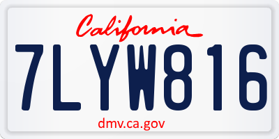 CA license plate 7LYW816