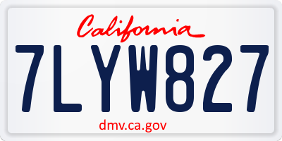 CA license plate 7LYW827
