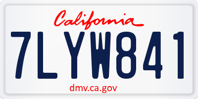 CA license plate 7LYW841