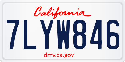 CA license plate 7LYW846