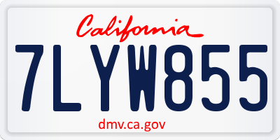 CA license plate 7LYW855