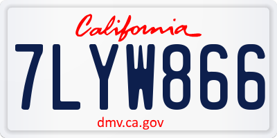 CA license plate 7LYW866