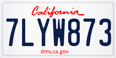CA license plate 7LYW873
