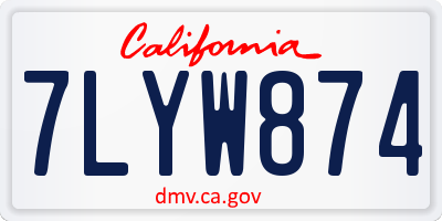 CA license plate 7LYW874