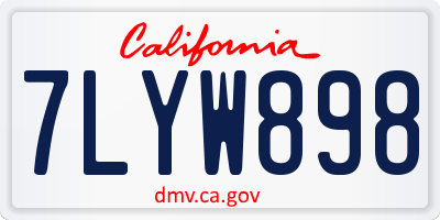 CA license plate 7LYW898