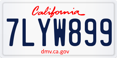 CA license plate 7LYW899