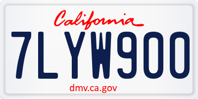 CA license plate 7LYW900