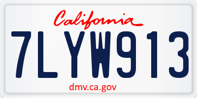 CA license plate 7LYW913