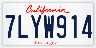 CA license plate 7LYW914