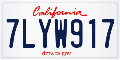 CA license plate 7LYW917
