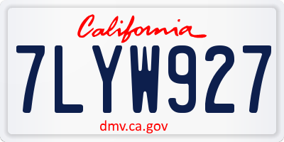 CA license plate 7LYW927