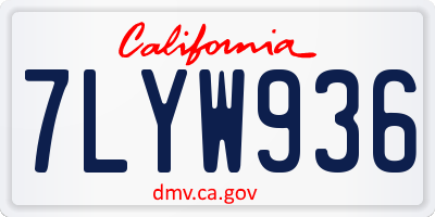 CA license plate 7LYW936